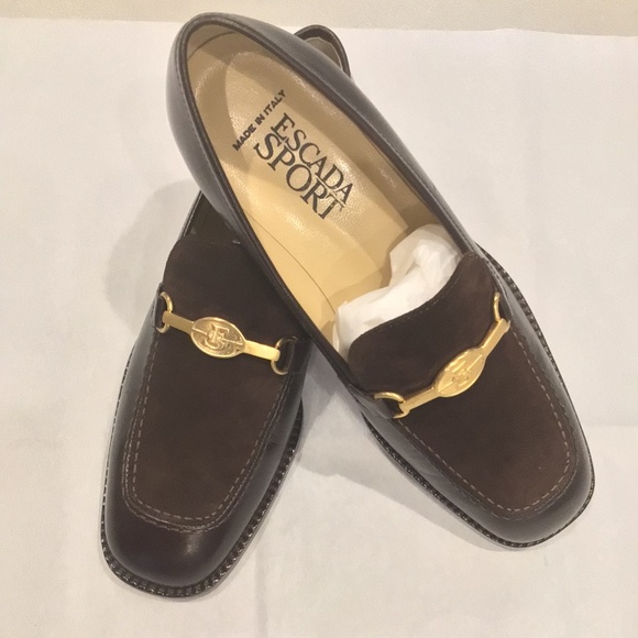 Escada Shoes - Brand New! Escada Dark Brown Lofers